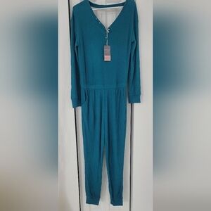 Serra Teal Long Sleeve Jumpsuit Size M